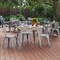 Flash Furniture 31.5 SQ Dining Table Brown Poly Top/Silver Frame JJ-T14619-80-BRSL-GG - alternate 1